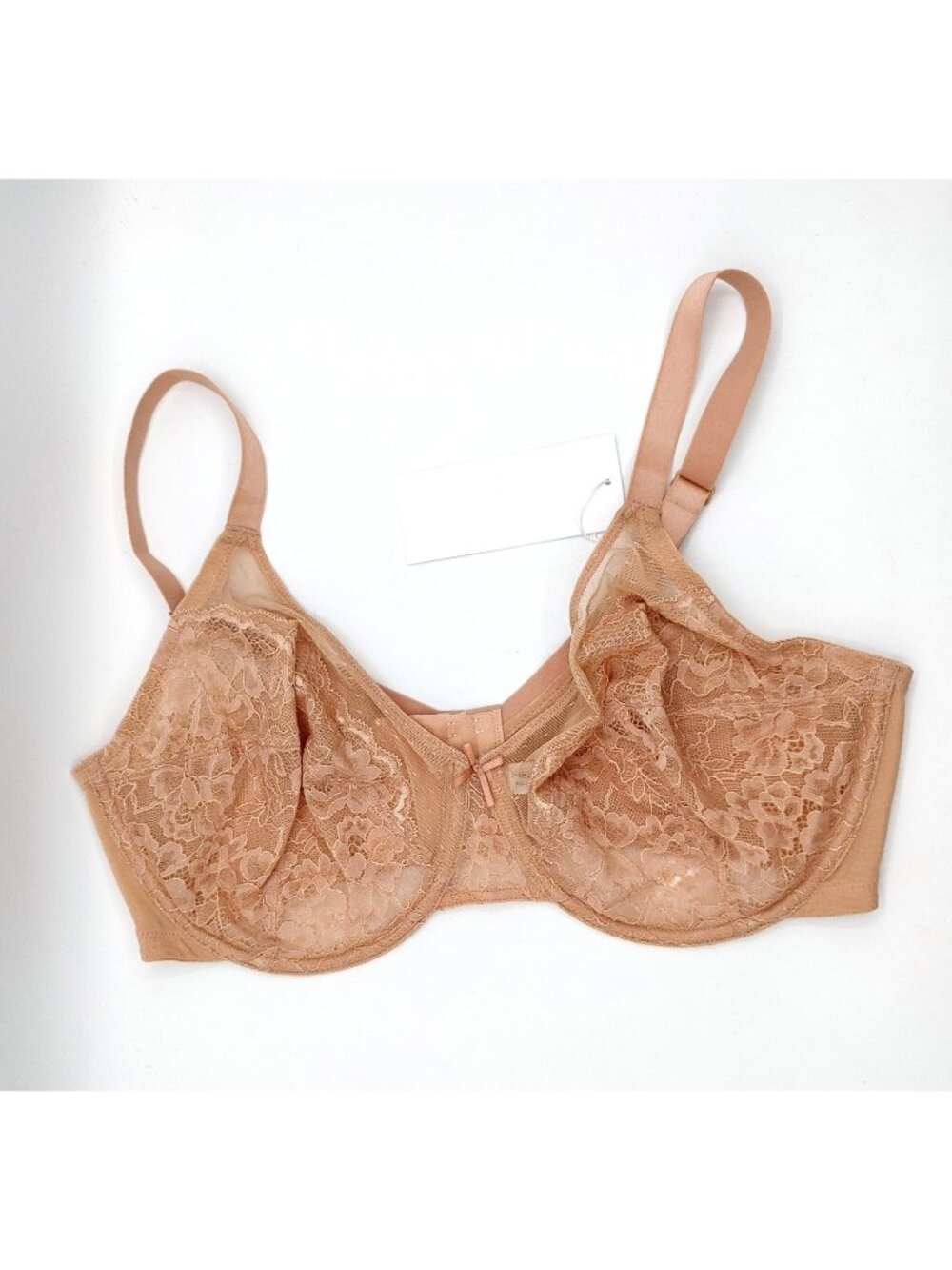 HSIA Enchante Unlined Non-padded Lace Underwire Bra Size 38DD NEW Warm Beige